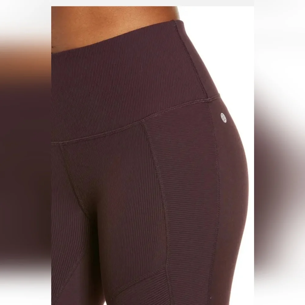 Zella Moto Ribbed High Waist Ankle Crop Leggings Size Medium - Picture 14 of 14